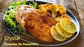  Presentation with cauliflower - Cool new presentation with pork-chops-with-fried-cauliflower backdrop and a tawny brown colored foreground