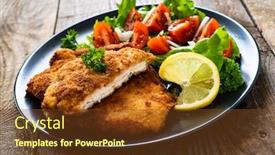  Presentation with lemon - Beautiful theme featuring pork-chops-with-lemon backdrop and a tawny brown colored foreground