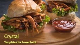  Presentation with african american in computer class business - Slides featuring pork classic american meat sandwich background and a  colored foreground