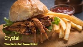  Presentation with african american in computer class business - Cool new slides with pork classic american meat sandwich backdrop and a  colored foreground