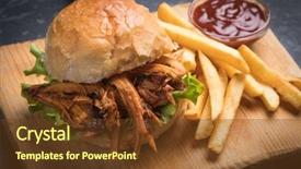  Presentation with african american in computer class business - Presentation theme featuring pork classic american meat sandwich background and a  colored foreground