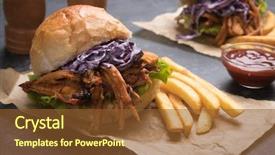  Presentation with burger - Cool new presentation design with pork classic american meat sandwich backdrop and a  colored foreground