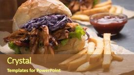  Presentation with burger - Theme featuring pork classic american meat sandwich background and a  colored foreground