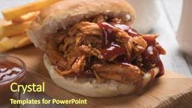  Presentation with african american in computer class business - Colorful theme enhanced with pork classic american meat sandwich backdrop and a  colored foreground