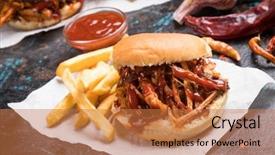  Presentation with african american in computer class business - Theme having pork classic american meat sandwich background and a coral colored foreground