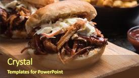  Presentation with african american in computer class business - Presentation theme enhanced with pork classic american meat sandwich background and a tawny brown colored foreground