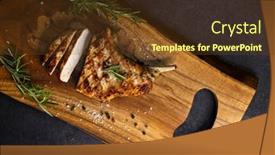  Presentation with bone - Theme featuring pork-cutlet-with-a-bone background and a tawny brown colored foreground