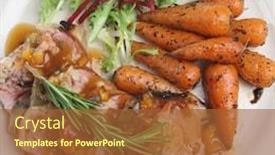  Presentation with carrots - Beautiful presentation theme featuring pork fillet with apricot stuffing and baby carrots backdrop and a red colored foreground