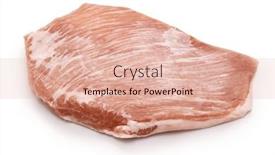  Presentation with meat - Presentation with pork-jowl-meat-isolated and a lemonade colored foreground