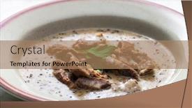  Presentation with cumin - PPT layouts consisting of pork-meat-with-cumin-sauce background and a coral colored foreground