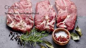  Presentation with graphite - Presentation featuring pork-meat-with-spices background and a coral colored foreground