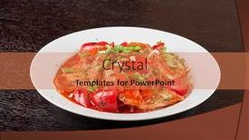  Presentation with pepper - Colorful slides enhanced with pork-meat-with-tomato-pepper backdrop and a coral colored foreground