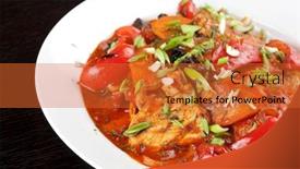 Presentation with pepper - Cool new PPT theme with pork-meat-with-tomato-pepper backdrop and a red colored foreground