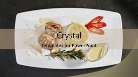  Presentation with hot sauce - Presentation theme consisting of pork medallions with mashed potatoes background and a  colored foreground