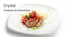  Presentation with salsa instruments - Amazing slide set having pork medallions with mushed potato backdrop and a  colored foreground