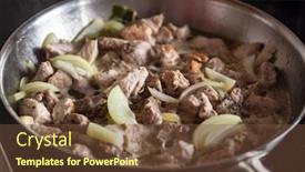  Presentation with nuggets - Amazing PPT layouts having pork-nuggets-frying-in-pan backdrop and a tawny brown colored foreground