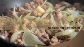  Presentation with nuggets - Amazing theme having pork-nuggets-frying-in-pan backdrop and a coral colored foreground