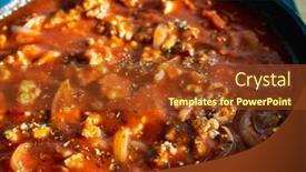  Presentation with nuggets - Audience pleasing theme consisting of pork-nuggets-frying-in-pan backdrop and a tawny brown colored foreground