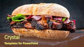  Presentation with barbecue - Slide set having pork piece of bosten butt background and a red colored foreground