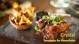  Presentation with blackcurrant - Audience pleasing presentation consisting of pork-ribs-cooked-at-low backdrop and a tawny brown colored foreground