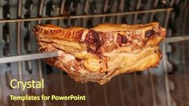  Presentation with ribs - Amazing slides having pork ribs cut on electric grill backdrop and a tawny brown colored foreground