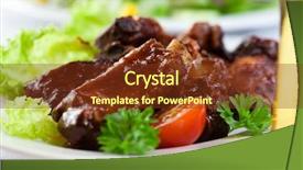  Presentation with ribs - Slides enhanced with pork ribs with vegetables and beer home made tasty food symbolic image concept for a tasty and hearty meal seletive focus bright background close up background and a tawny brown colored foreground