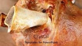  Presentation with beer - PPT layouts consisting of pork-shank-glazed-with-beer background and a coral colored foreground