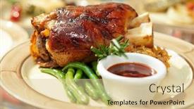  Presentation with sauce - Theme with pork-shank-with-sauce background and a lemonade colored foreground