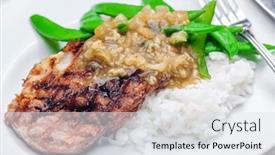  Presentation with onion - Slides having pork-steak-with-onion-sauce background and a  colored foreground