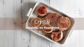  Presentation with pork bacon - Audience pleasing presentation theme consisting of pork-tenderloin-in-bacon backdrop and a tawny brown colored foreground