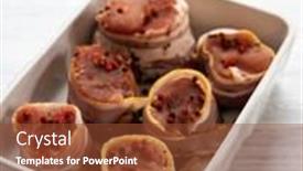  Presentation with pork bacon - Slide deck featuring pork-tenderloin-in-bacon background and a tawny brown colored foreground