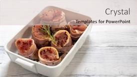  Presentation with pork bacon - PPT layouts featuring pork-tenderloin-in-bacon background and a lemonade colored foreground