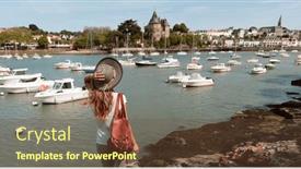  Presentation with castle - Presentation having pornic-castle-and-harbour-rear background and a  colored foreground