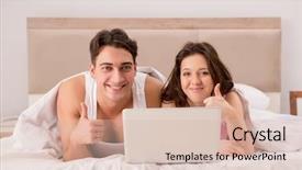  Presentation with husband and wife - Theme with porno - funny concept with wife background and a soft green colored foreground