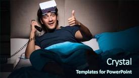  Presentation with computer games - Theme enhanced with porno - young man playing computer games background and a  colored foreground