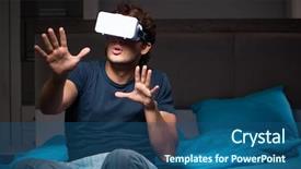  Presentation with computer games - PPT theme consisting of porno - young man playing computer games background and a  colored foreground