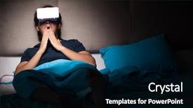  Presentation with computer games - PPT theme featuring porno - young man playing computer games background and a black colored foreground