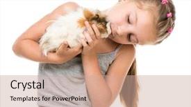  Presentation with guinea pig - Audience pleasing slide deck consisting of porpoise - cute little girl holding backdrop and a coral colored foreground