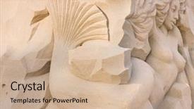  Presentation with mermaid - Beautiful PPT layouts featuring porpoise - sand sculpture festival contest sand backdrop and a  colored foreground