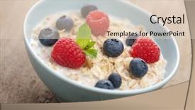  Presentation with berries - Beautiful presentation design featuring porridge with fresh berries backdrop and a lemonade colored foreground