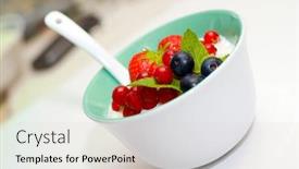  Presentation with isolation - Audience pleasing presentation theme consisting of porridge-with-fruit-isolation backdrop and a  colored foreground