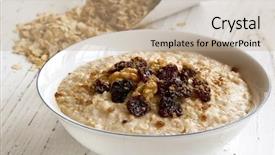  Presentation with sugar - Cool new slides with porridge with walnuts raisins and brown sugar delicious oatmeal backdrop and a coral colored foreground