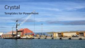 Presentation with maintenance - Audience pleasing presentation design consisting of port activities commercial and maintenance backdrop and a light blue colored foreground