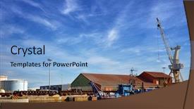  Presentation with maintenance - Audience pleasing presentation design consisting of port activities commercial and maintenance backdrop and a light blue colored foreground