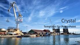  Presentation with maintenance - Slide deck featuring port activities commercial and maintenance background and a light blue colored foreground