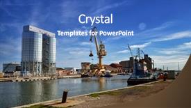  Presentation with maintenance - Colorful slides enhanced with port activities commercial and maintenance backdrop and a teal colored foreground