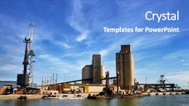  Presentation with maintenance - Theme having port activities commercial and maintenance background and a  colored foreground