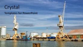  Presentation with maintenance - Slides featuring port activities commercial and maintenance background and a teal colored foreground