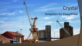  Presentation with maintenance - PPT theme enhanced with port activities commercial and maintenance background and a  colored foreground