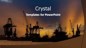  Presentation with industrial zone - Presentation theme with port-and-industrial-zone background and a navy blue colored foreground
